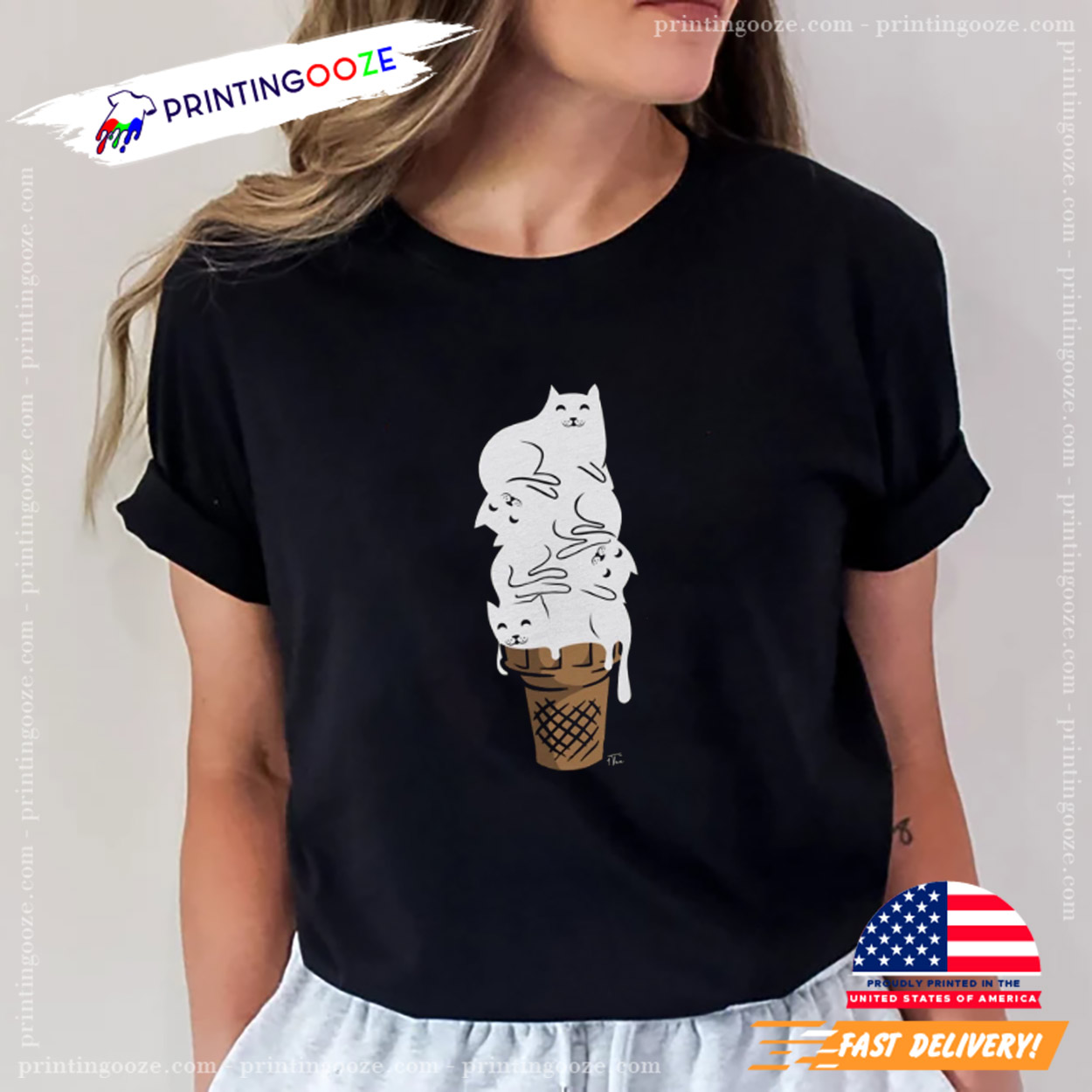 Cats Ice Cream Cone Cute Ice Cream Shirt Cats Ice Cream Cone Cute Ice Cream Shirt