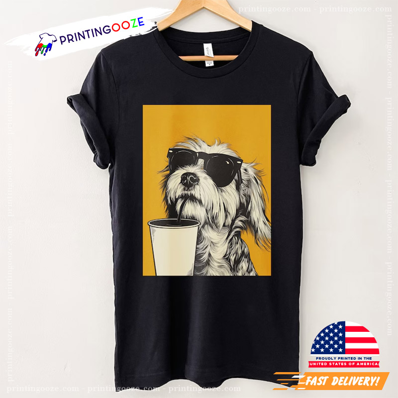 Chilling Dog Drink Coffee World Puppy Day Shirt Chilling Dog Drink Coffee World Puppy Day Shirt