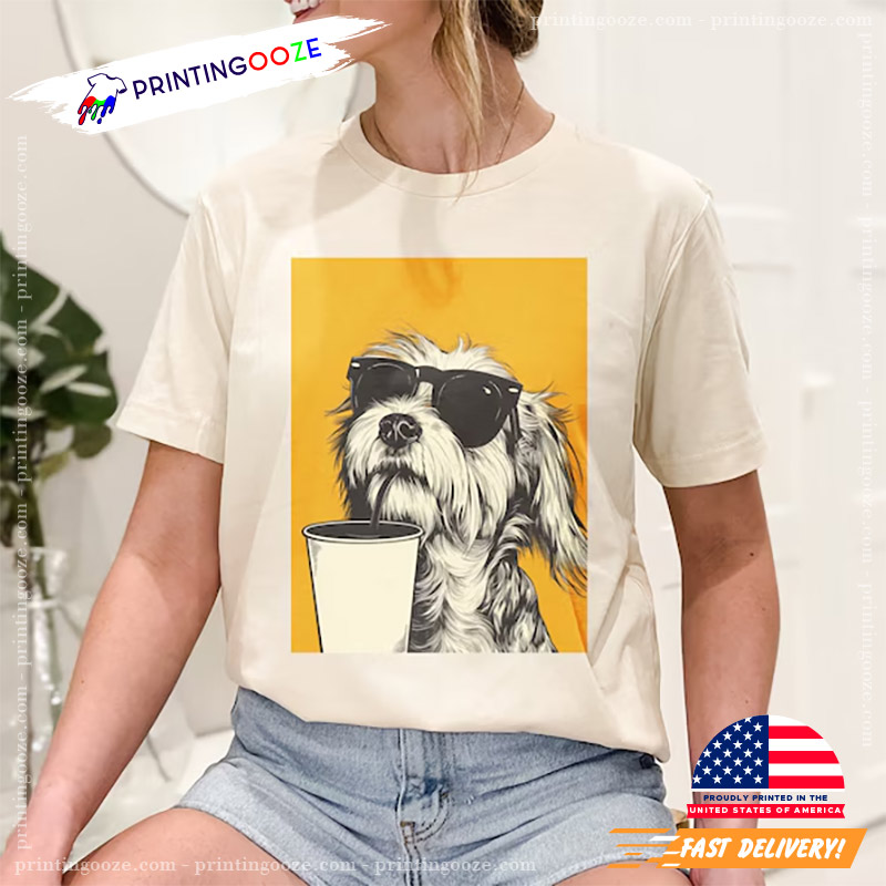 Chilling Dog Drink Coffee World Puppy Day Shirt Chilling Dog Drink Coffee World Puppy Day Shirt