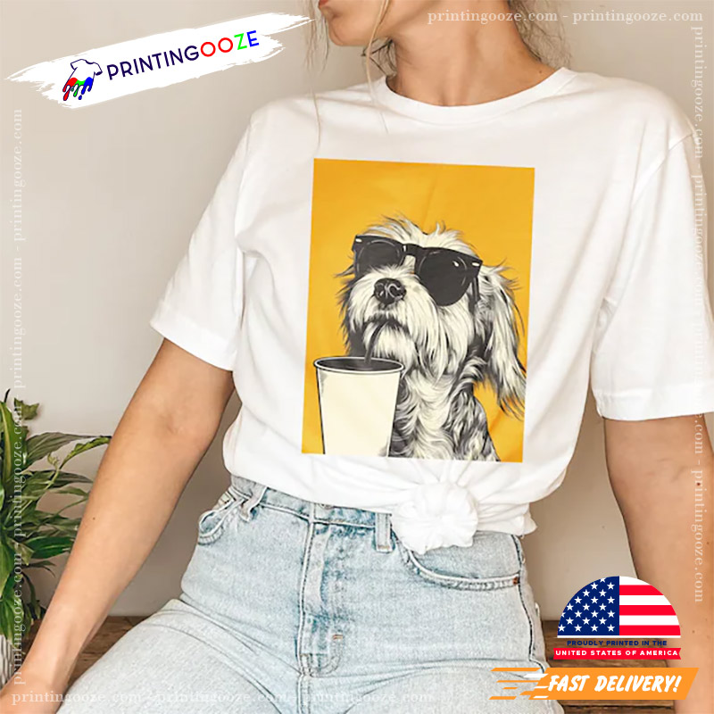 Chilling Dog Drink Coffee World Puppy Day Shirt Chilling Dog Drink Coffee World Puppy Day Shirt