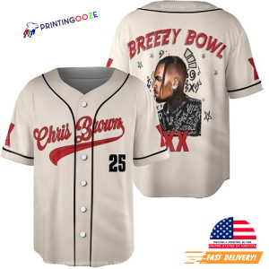 Chris Brown Breezy Bowl XX 2025 Concert Baseball Jersey 1
