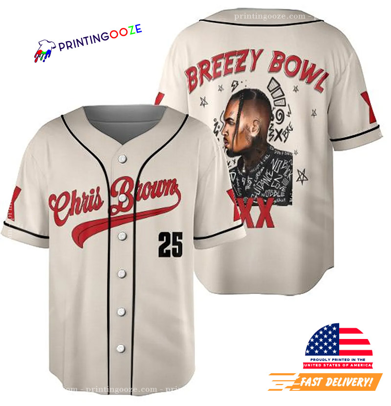 Chris Brown Breezy Bowl XX 2025 Concert Baseball Jersey Chris Brown Breezy Bowl XX 2025 Concert Baseball Jersey