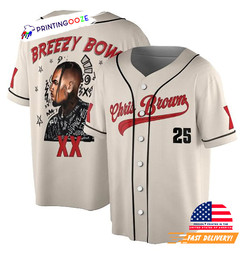 Chris Brown Breezy Bowl XX 2025 Concert Baseball Jersey Chris Brown Breezy Bowl XX 2025 Concert Baseball Jersey