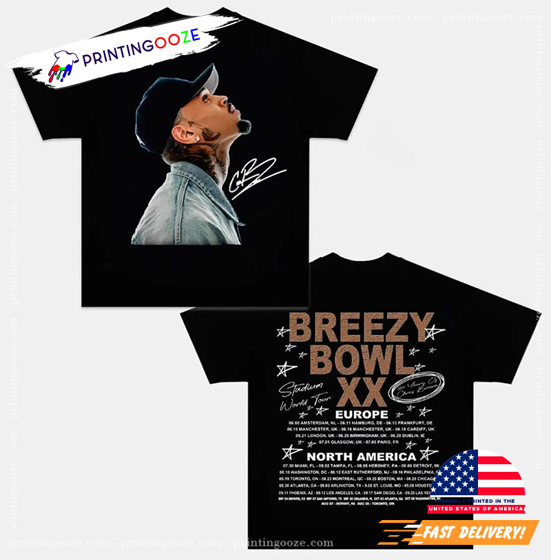 Chris Brown Tour Breezy Bowl XX Dates Comfort Colors Tee Chris Brown Tour Breezy Bowl XX Dates Comfort Colors Tee