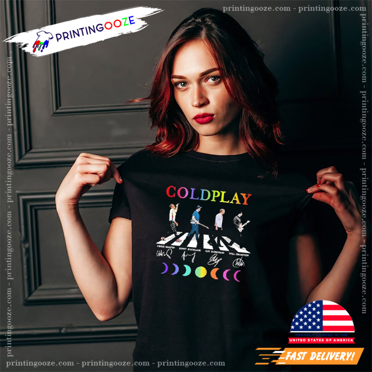 Coldplay Band Abbey Road Crossing Signatures Tee Coldplay Band Abbey Road Crossing Signatures Tee