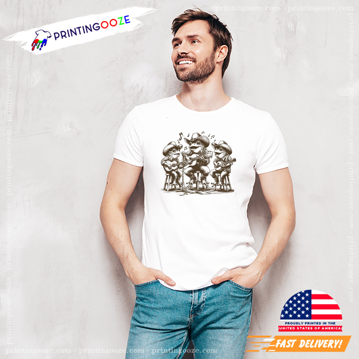 Cowboy Frog Western Band Retro Frog Meme T-shirt Cowboy Frog Western Band Retro Frog Meme T-shirt