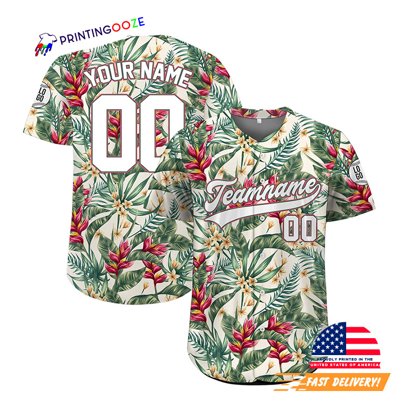 Custom Beach Vacation Tropical Trees Baseball Jersey Custom Beach Vacation Tropical Trees Baseball Jersey