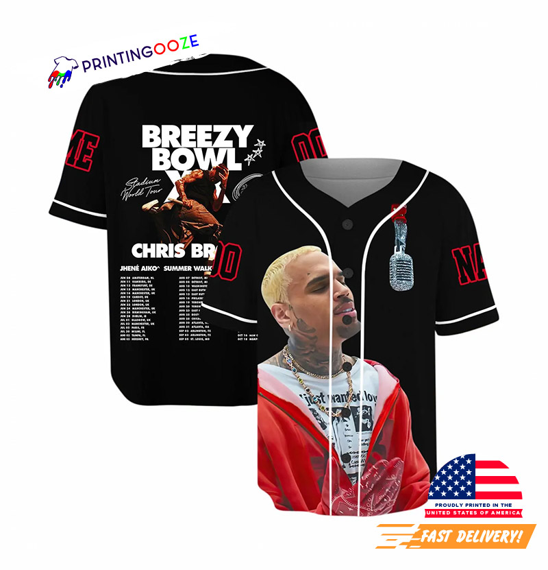 Custom Breezy Bowl XX Breezy Bowl Tour 2025 Baseball Jersey Custom Breezy Bowl XX Breezy Bowl Tour 2025 Baseball Jersey