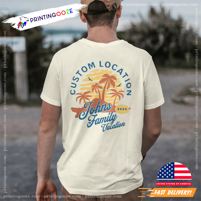 Custom Family Vacation 2025 Retro Sunset Shirt Custom Family Vacation 2025 Retro Sunset Shirt