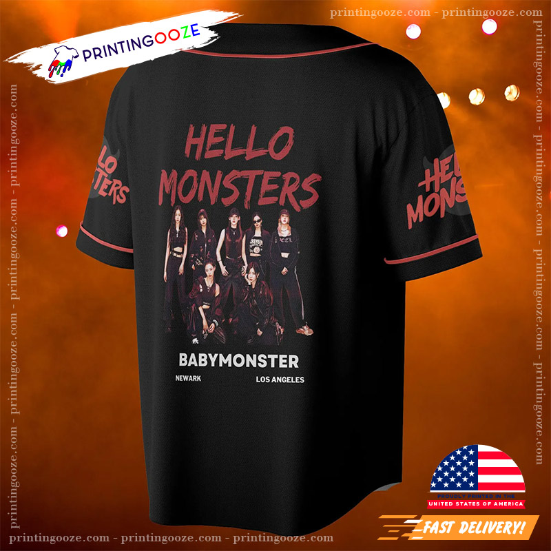 Custom Sign Babymonster Hello Monster World Tour 2025 Baseball Jersey Custom Sign Babymonster Hello Monster World Tour 2025 Baseball Jersey