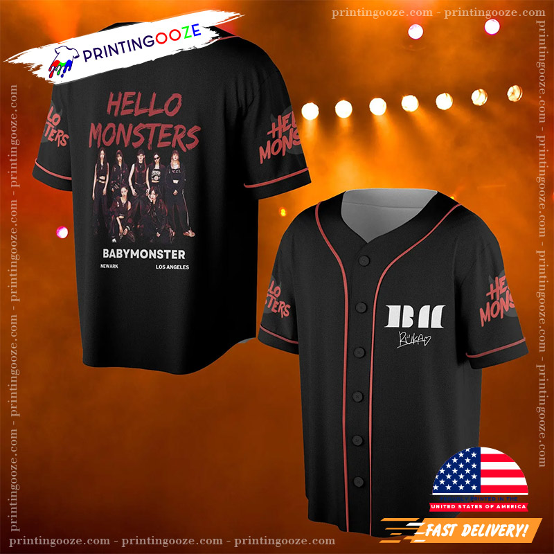 Custom Sign Babymonster Hello Monster World Tour 2025 Baseball Jersey Custom Sign Babymonster Hello Monster World Tour 2025 Baseball Jersey