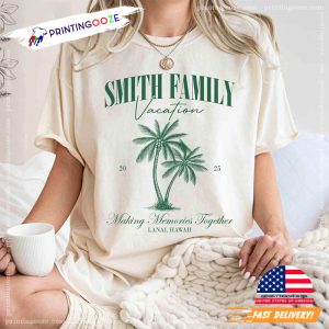 Custom Summer Family Vacation 2025 Palm Tree Comfort Colors Tee 1