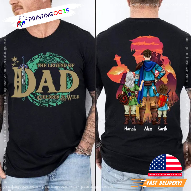 Custom The Legend Of Zelda Funny Father Day 2 Sided Shirt Custom The Legend Of Zelda Funny Father Day 2 Sided Shirt