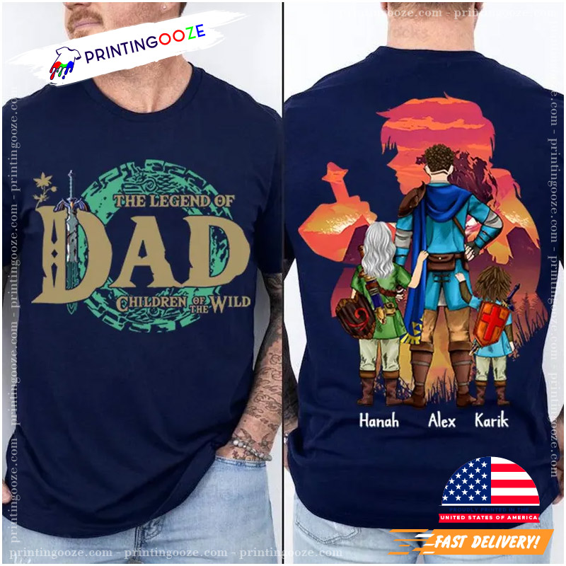 Custom The Legend Of Zelda Funny Father Day 2 Sided Shirt Custom The Legend Of Zelda Funny Father Day 2 Sided Shirt
