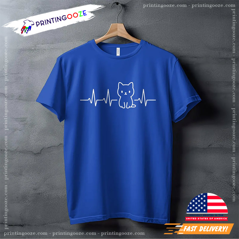 Cute Cat Heartbeat Pet T-shirt Cute Cat Heartbeat Pet T-shirt