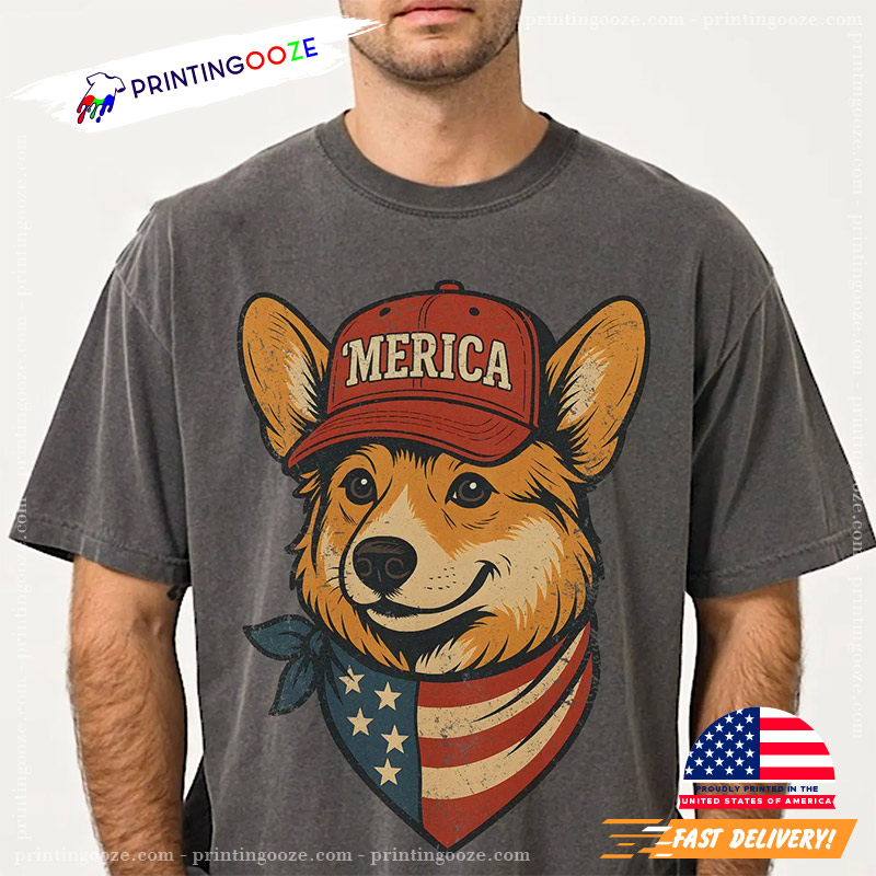 Cute Corgi Merica Happy Patriot Day Comfort Colors Tee Cute Corgi Merica Happy Patriot Day Comfort Colors Tee