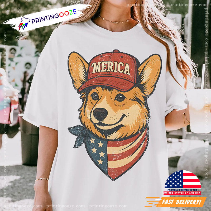 Cute Corgi Merica Happy Patriot Day Comfort Colors Tee Cute Corgi Merica Happy Patriot Day Comfort Colors Tee