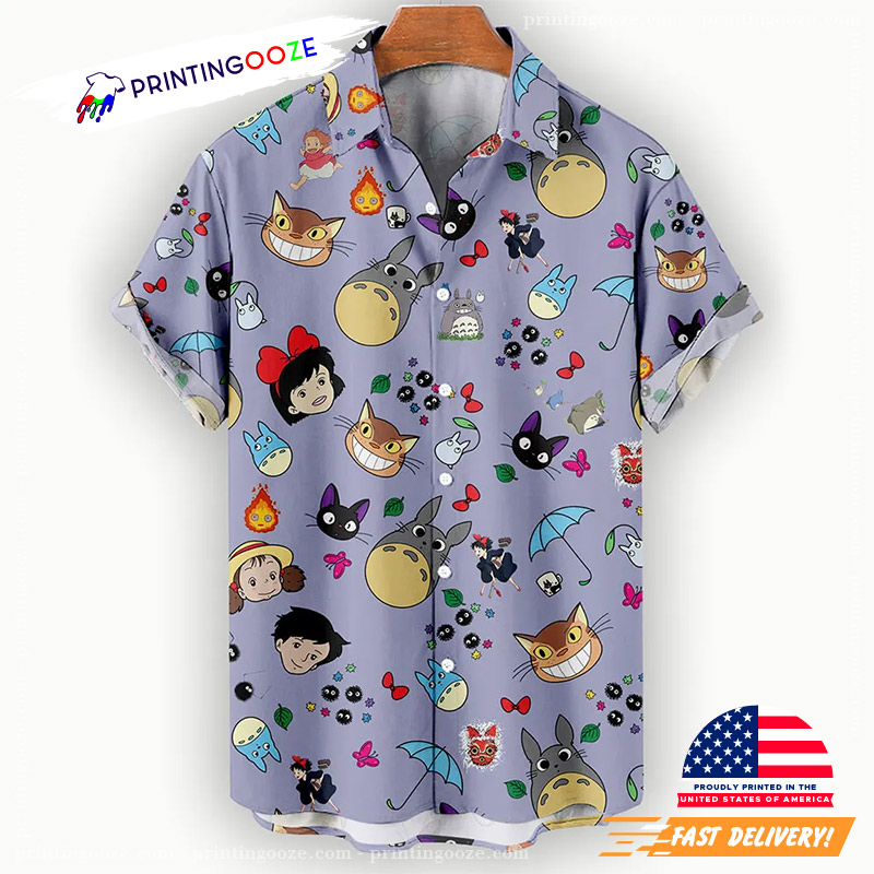 Cute Ghibli Characters Head Hawaiian Shirt Cute Ghibli Characters Head Hawaiian Shirt