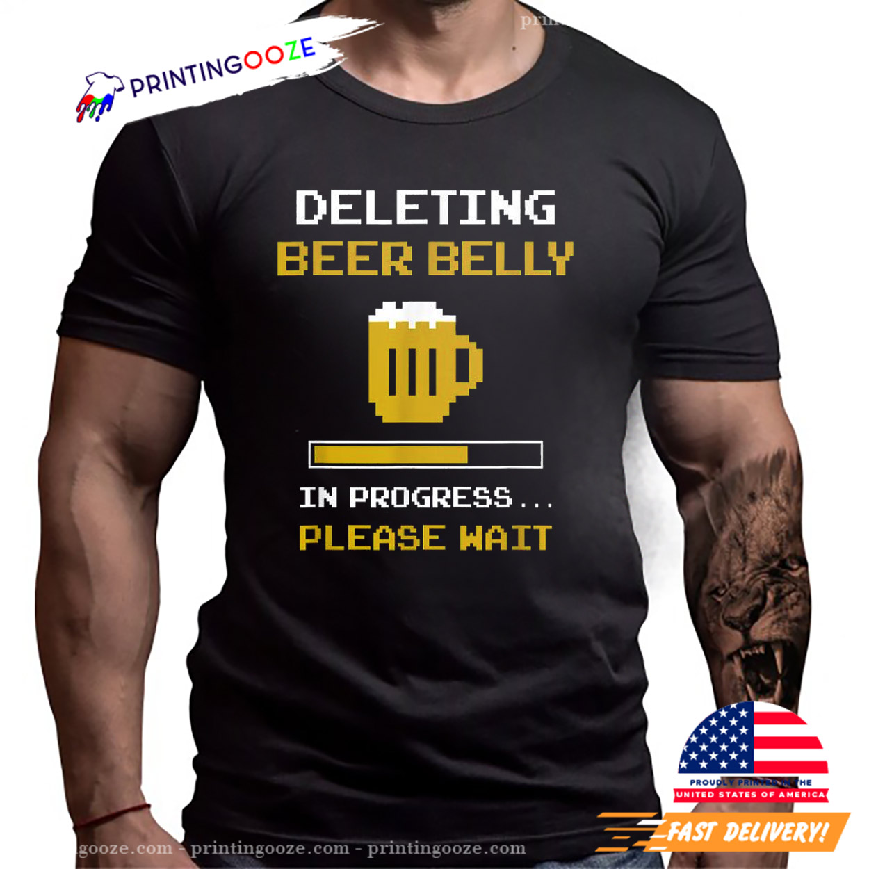 Deleting Beer Belly Please Wait Loading Bar T-Shirt Deleting Beer Belly Please Wait Loading Bar T-Shirt