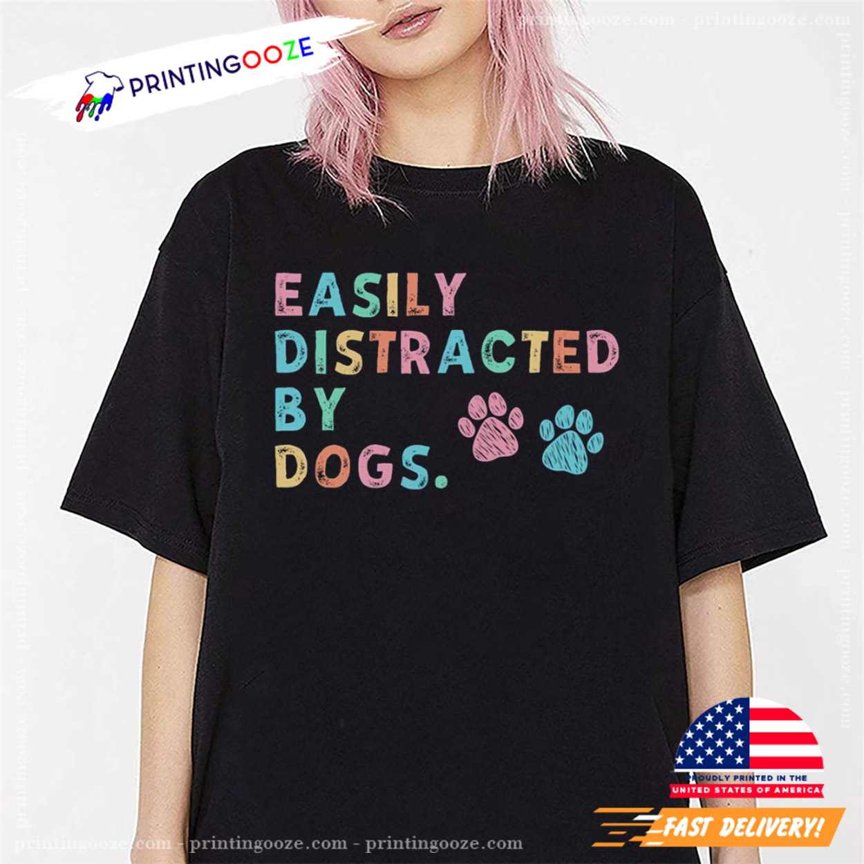 Easily Distracted By Dogs Happy Dog Day Shirt Easily Distracted By Dogs Happy Dog Day Shirt
