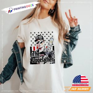 Elon Musk doge The Dogefather Chainsaw Graphic T-shirt