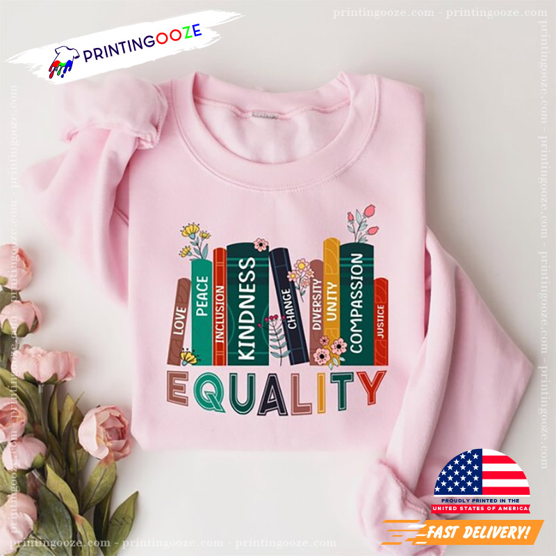Equal Rights Book Flower Womens Equality Day Shirt Equal Rights Book Flower Womens Equality Day Shirt