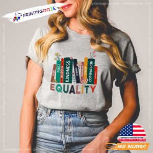 Equal Rights Book Flower womens equality day Shirt 3