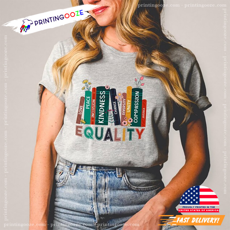 Equal Rights Book Flower Womens Equality Day Shirt Equal Rights Book Flower Womens Equality Day Shirt