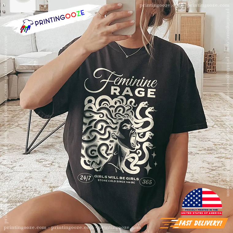 Feminine Rage Medusa Greek Mythology Comfort Color Tee Feminine Rage Medusa Greek Mythology Comfort Color Tee