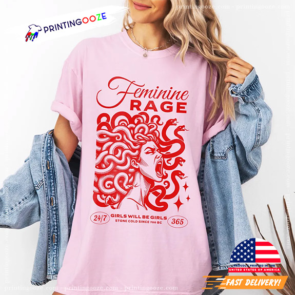 Feminine Rage Medusa Greek Mythology Comfort Color Tee Feminine Rage Medusa Greek Mythology Comfort Color Tee