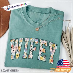 Floral Wifey Wedding Gifts Comfort Colors Shirt 3