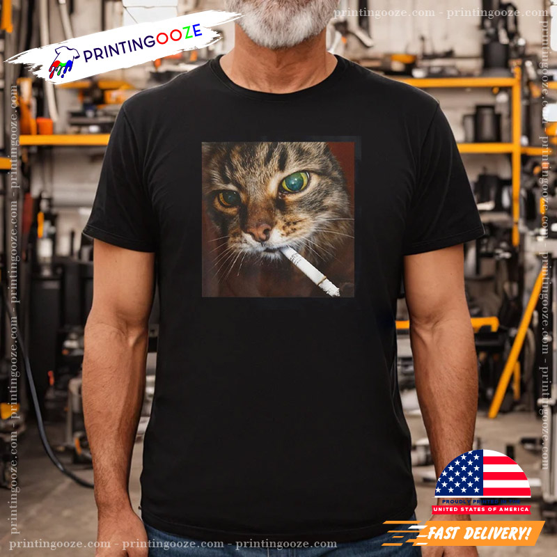 Funny Smoking Cat Meme T-Shirt Funny Smoking Cat Meme T-Shirt