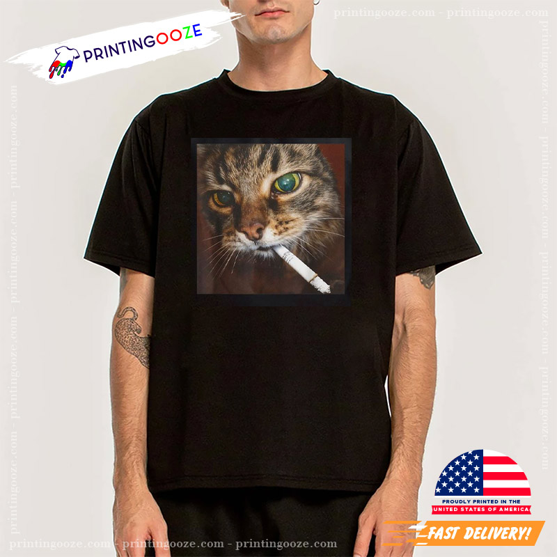 Funny Smoking Cat Meme T-Shirt Funny Smoking Cat Meme T-Shirt