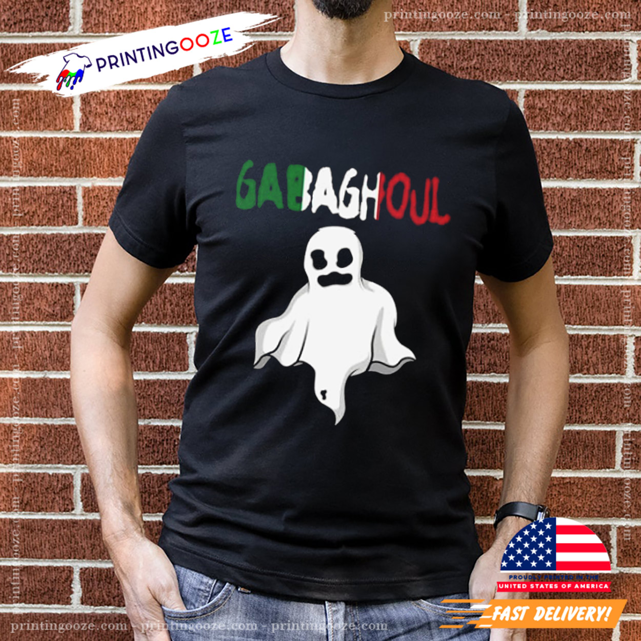 Gabaghoul Gabagool Italian Flag Halloween Ghost T-shirt Gabaghoul Gabagool Italian Flag Halloween Ghost T-shirt