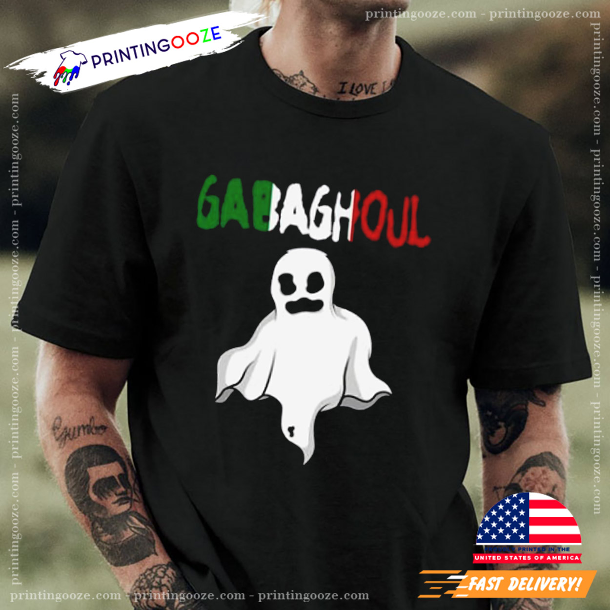 Gabaghoul Gabagool Italian Flag Halloween Ghost T-shirt Gabaghoul Gabagool Italian Flag Halloween Ghost T-shirt