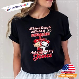 Georgia Bulldogs And Jesus Peanuts And Snoopy T shirt 1