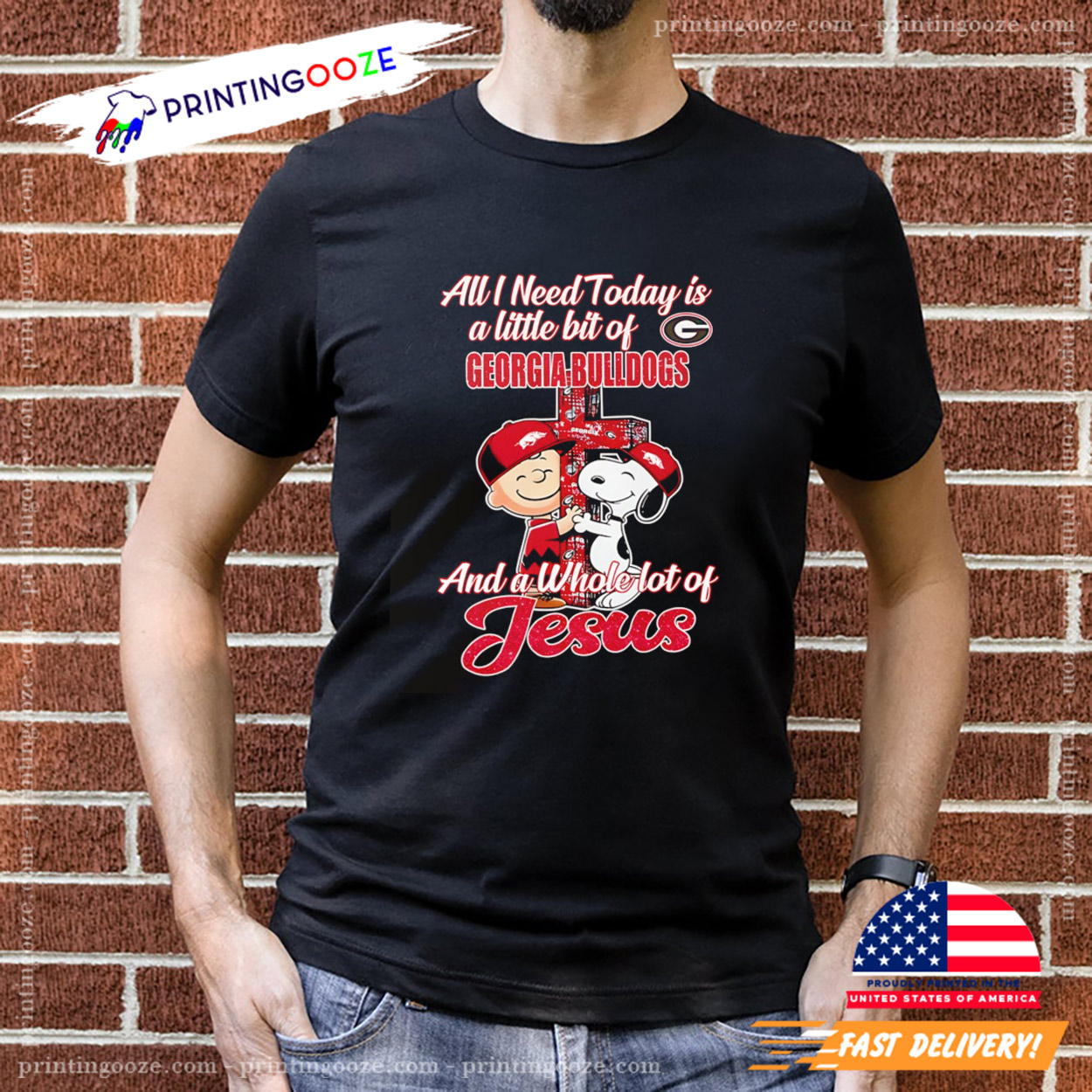 Georgia Bulldogs And Jesus Peanuts And Snoopy T-shirt Georgia Bulldogs And Jesus Peanuts And Snoopy T-shirt