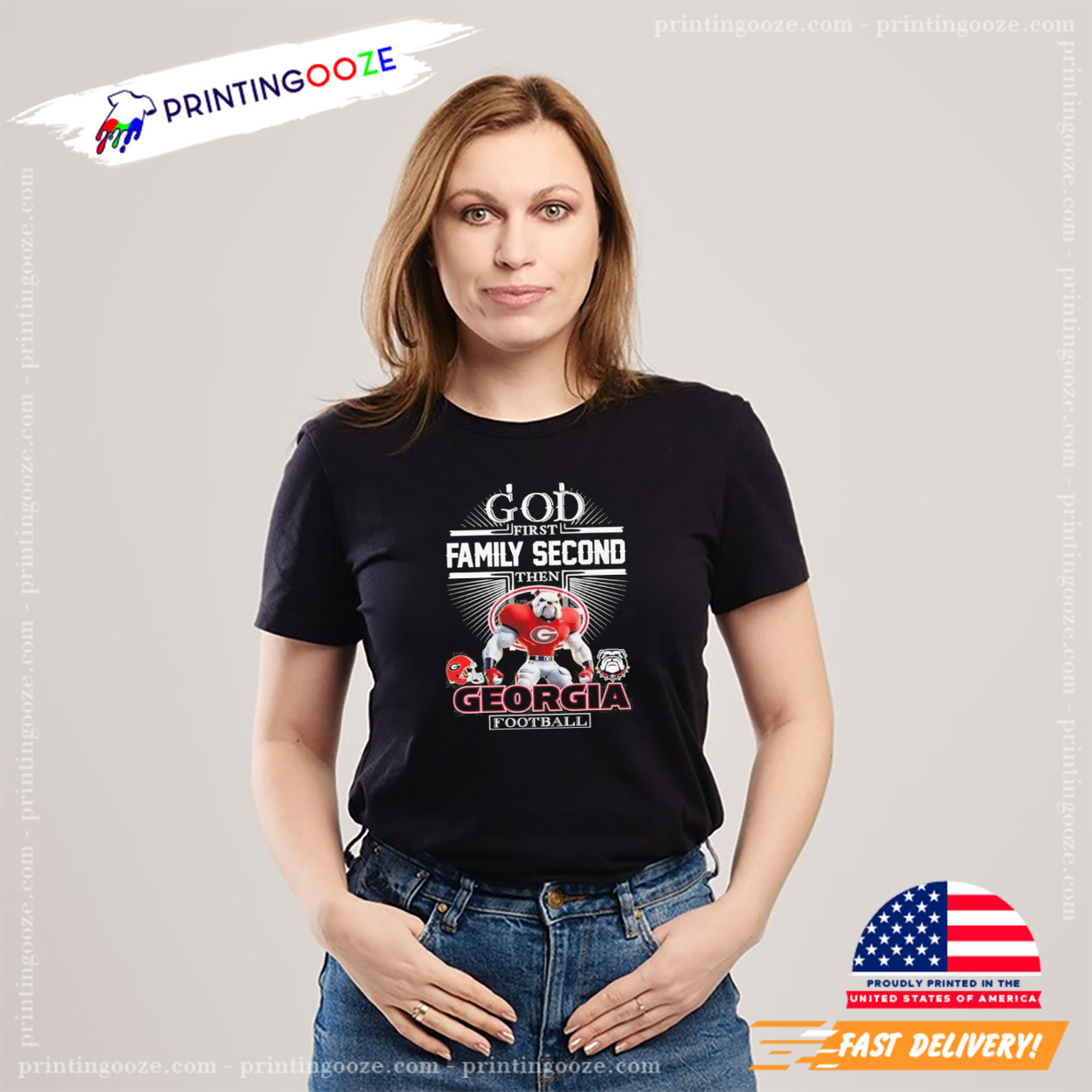 God First Family Second Then Georgia Bulldogs Football Mascot Shirt God First Family Second Then Georgia Bulldogs Football Mascot Shirt