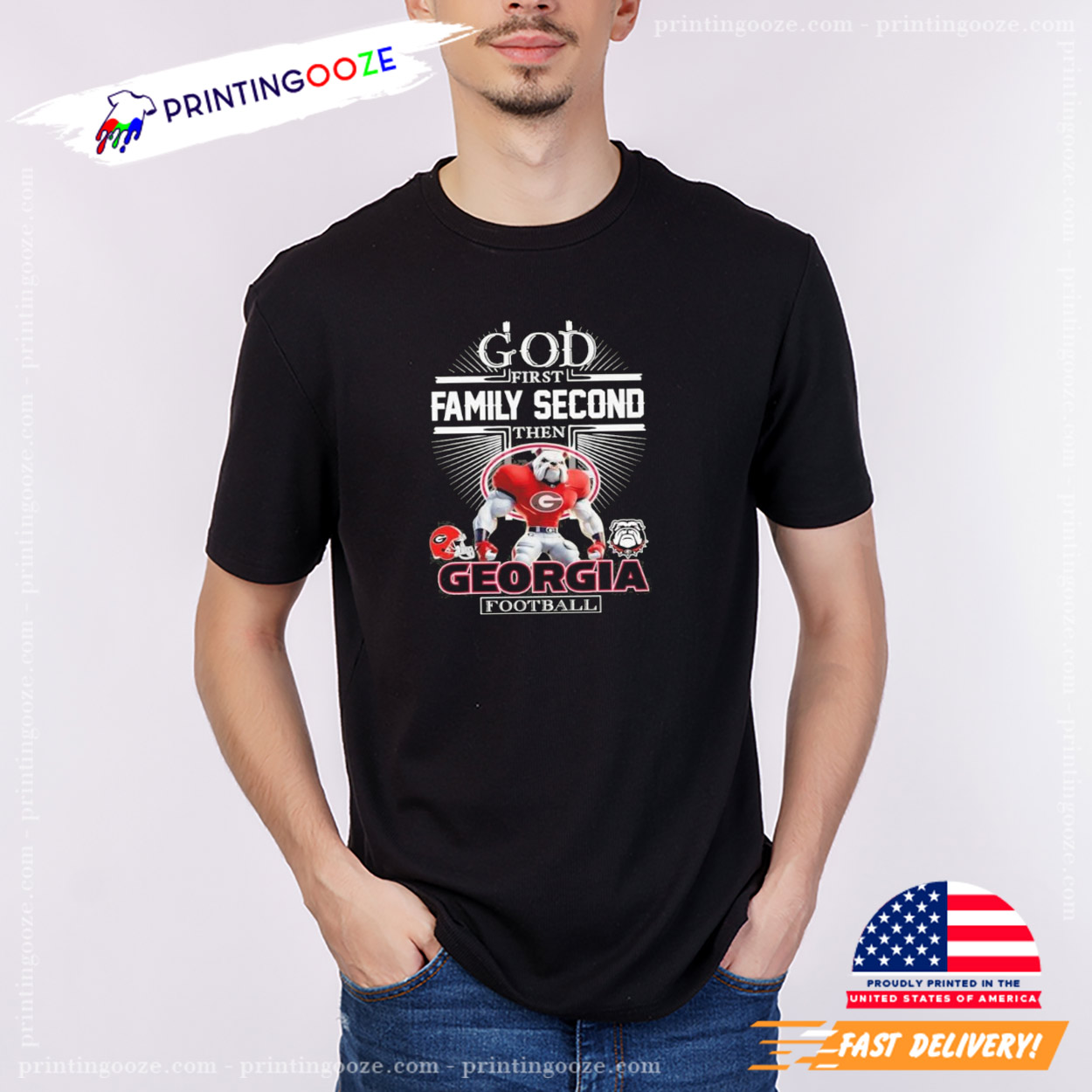 God First Family Second Then Georgia Bulldogs Football Mascot Shirt God First Family Second Then Georgia Bulldogs Football Mascot Shirt