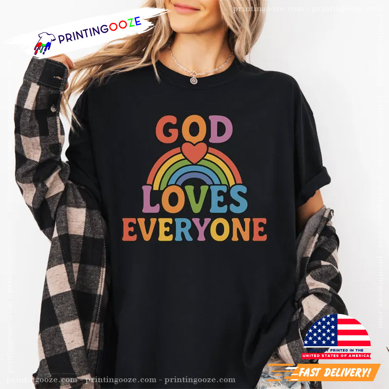 God Loves Everyone Rainbow LGBTQ Comfort Colors Tee God Loves Everyone Rainbow LGBTQ Comfort Colors Tee