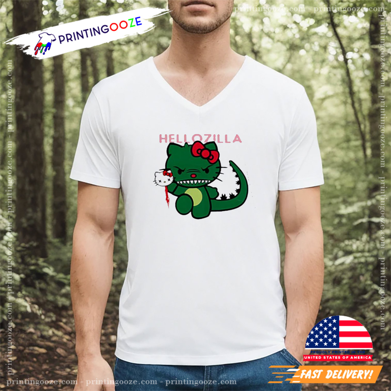 Hellozilla Hello Kitty X Godzilla T-shirt Hellozilla Hello Kitty X Godzilla T-shirt