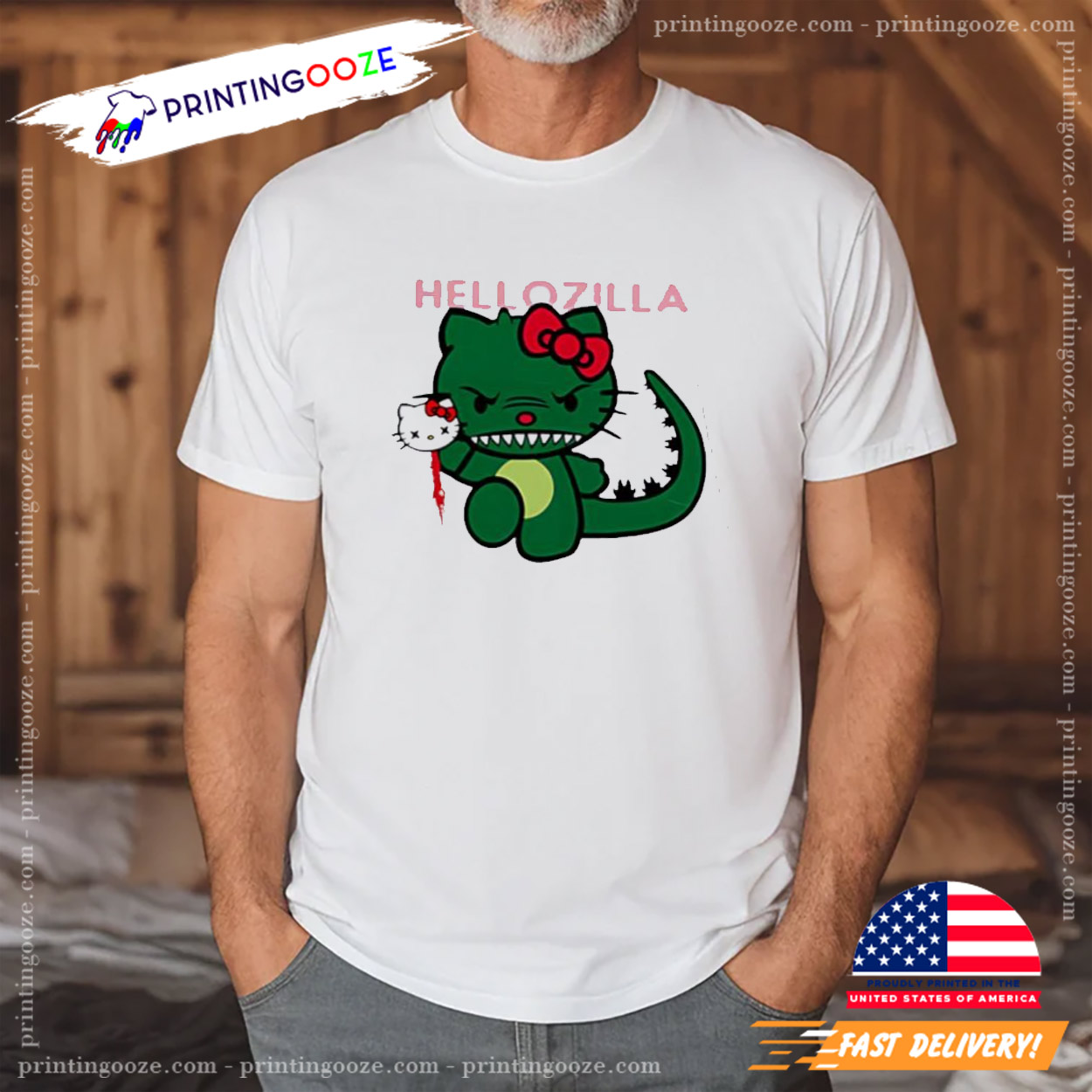 Hellozilla Hello Kitty X Godzilla T-shirt Hellozilla Hello Kitty X Godzilla T-shirt