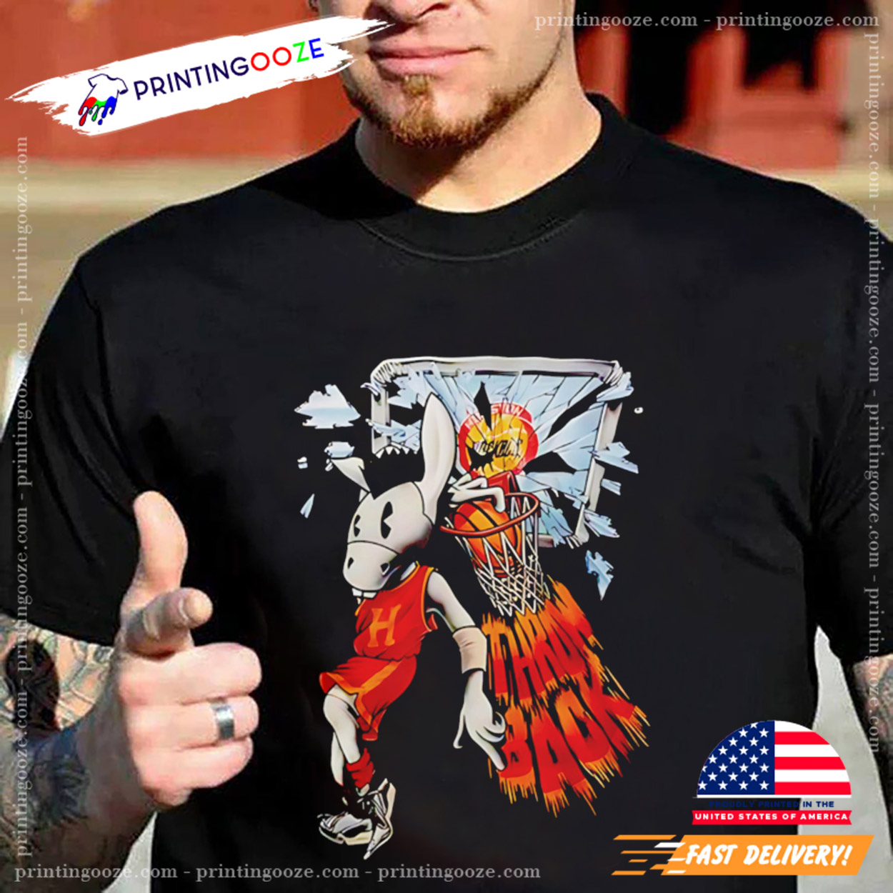 Houston Rockets X Donkeeboy Throw Back T-shirt Houston Rockets X Donkeeboy Throw Back T-shirt