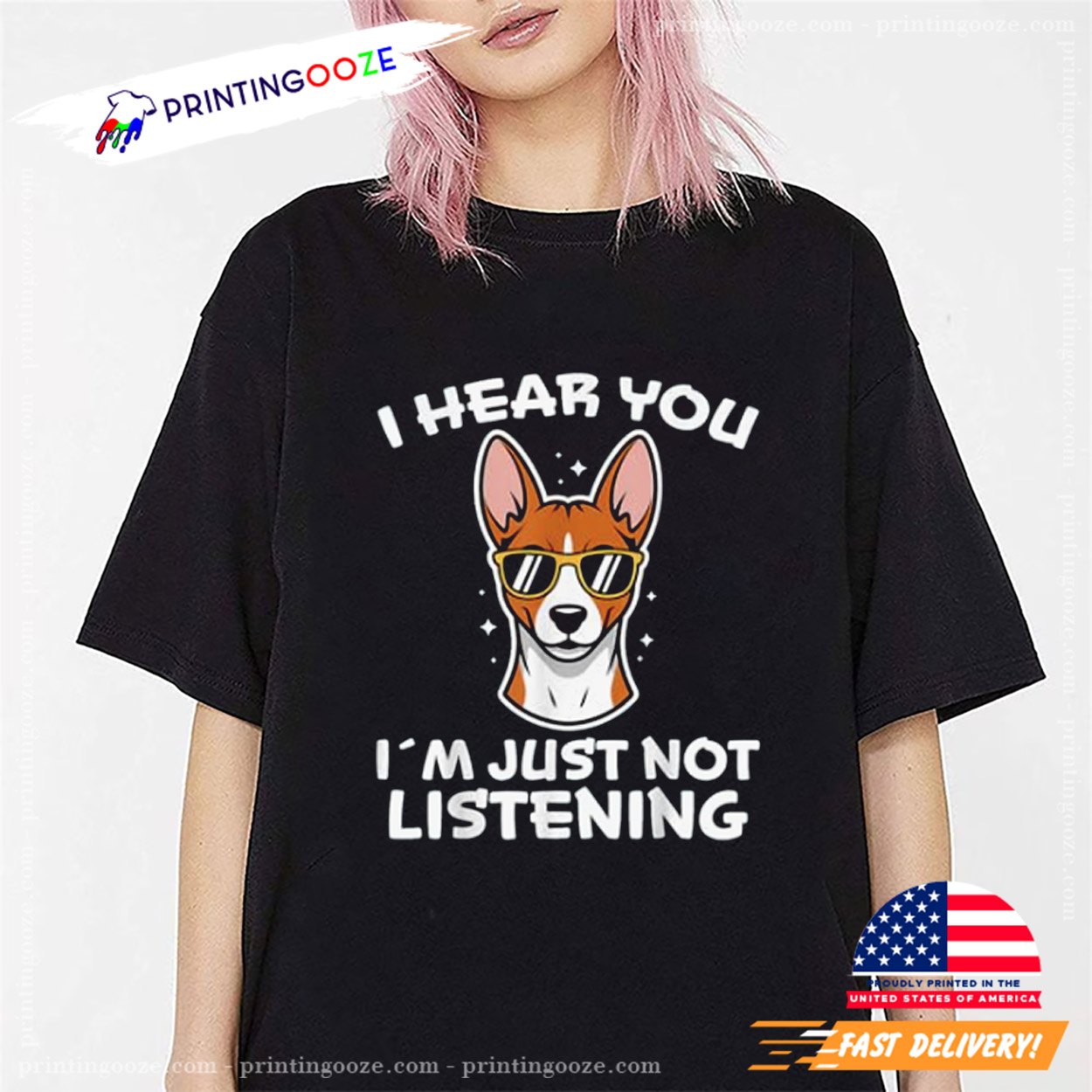 I Hear You I'm Just Not Listening Funny Basenji T-Shirt I Hear You I'm Just Not Listening Funny Basenji T-Shirt