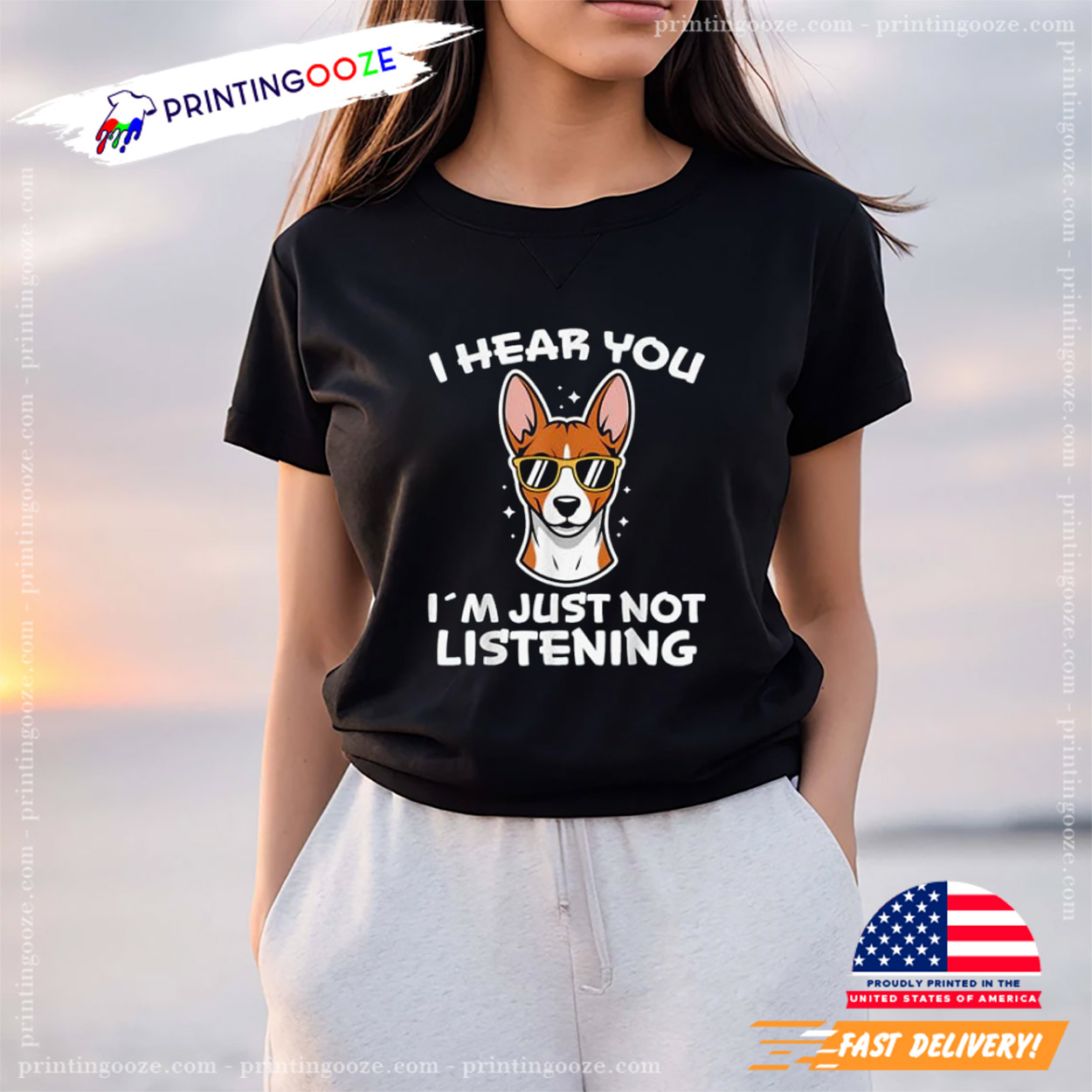 I Hear You I'm Just Not Listening Funny Basenji T-Shirt I Hear You I'm Just Not Listening Funny Basenji T-Shirt