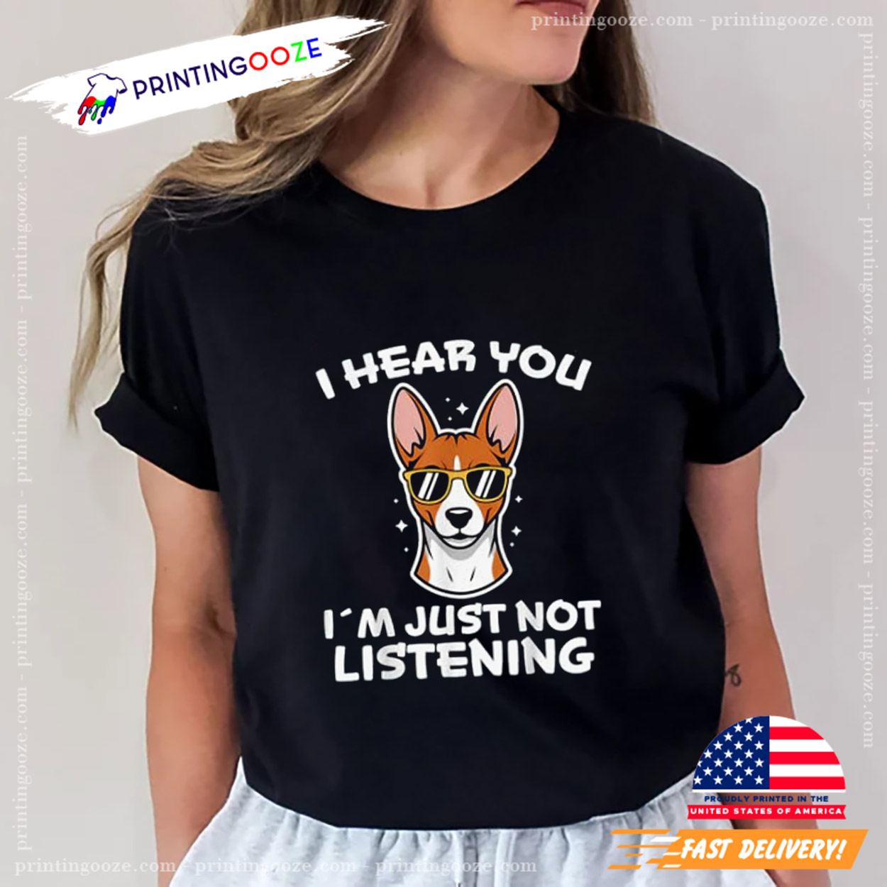 I Hear You I'm Just Not Listening Funny Basenji T-Shirt I Hear You I'm Just Not Listening Funny Basenji T-Shirt