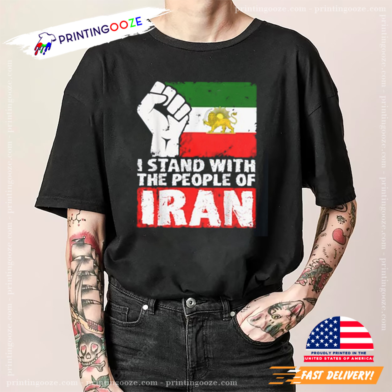 I STAND WITH THE PEOPLE OF IRAN T-Shirt I STAND WITH THE PEOPLE OF IRAN T-Shirt