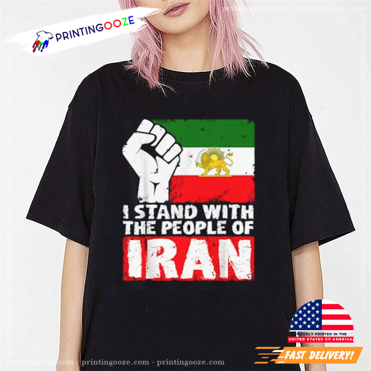 I STAND WITH THE PEOPLE OF IRAN T-Shirt I STAND WITH THE PEOPLE OF IRAN T-Shirt