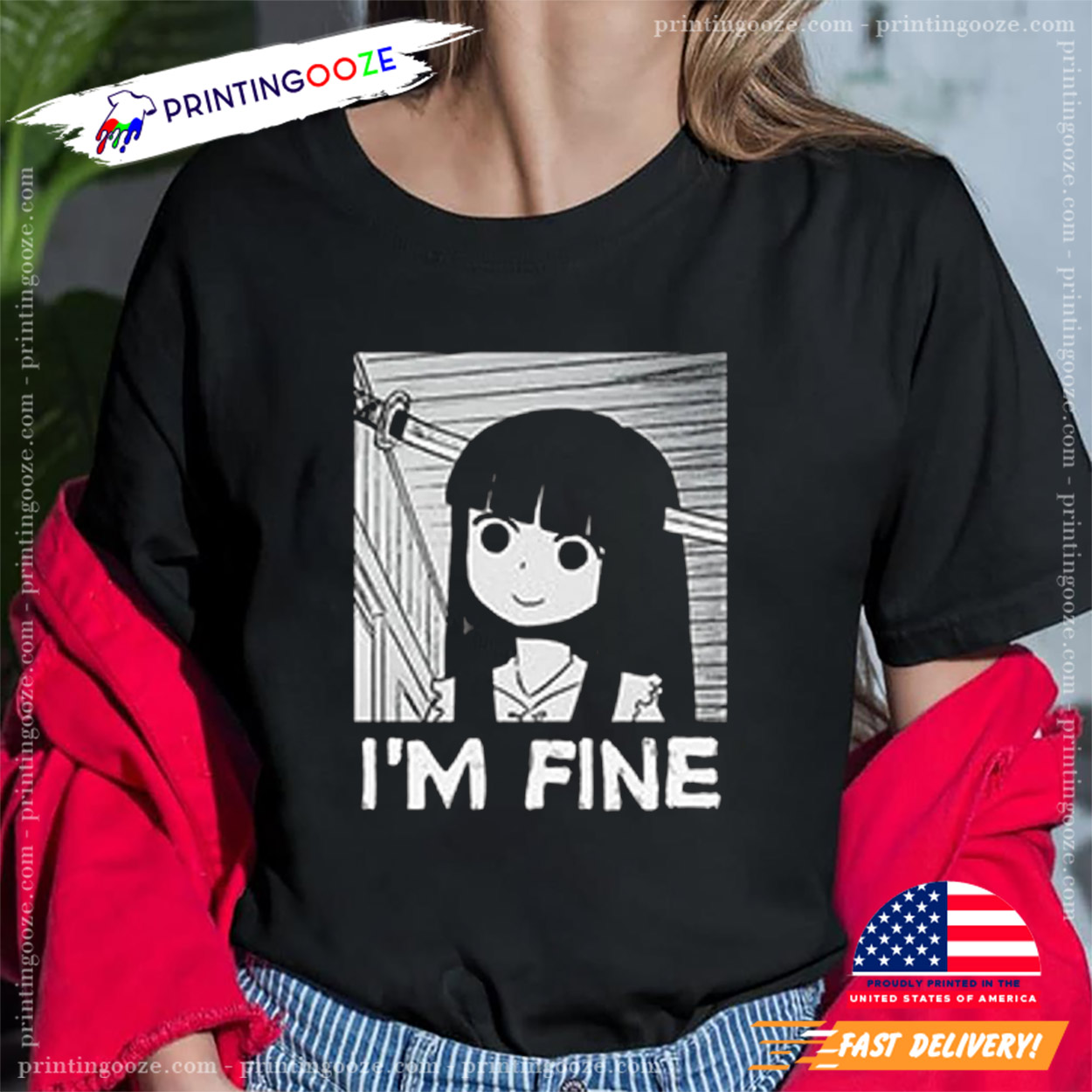 Im Fine Cute Japanese Ghost Horror Manga Shirt Im Fine Cute Japanese Ghost Horror Manga Shirt