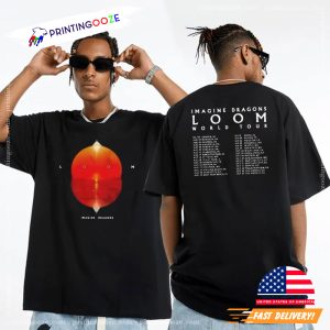 Imagine Dragons Loom World Tour Schedules 2 sided T shirt